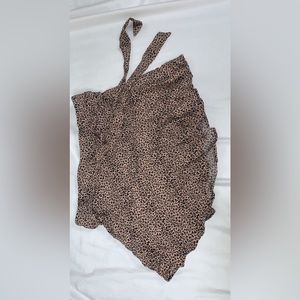 Cheetah print skort with belt